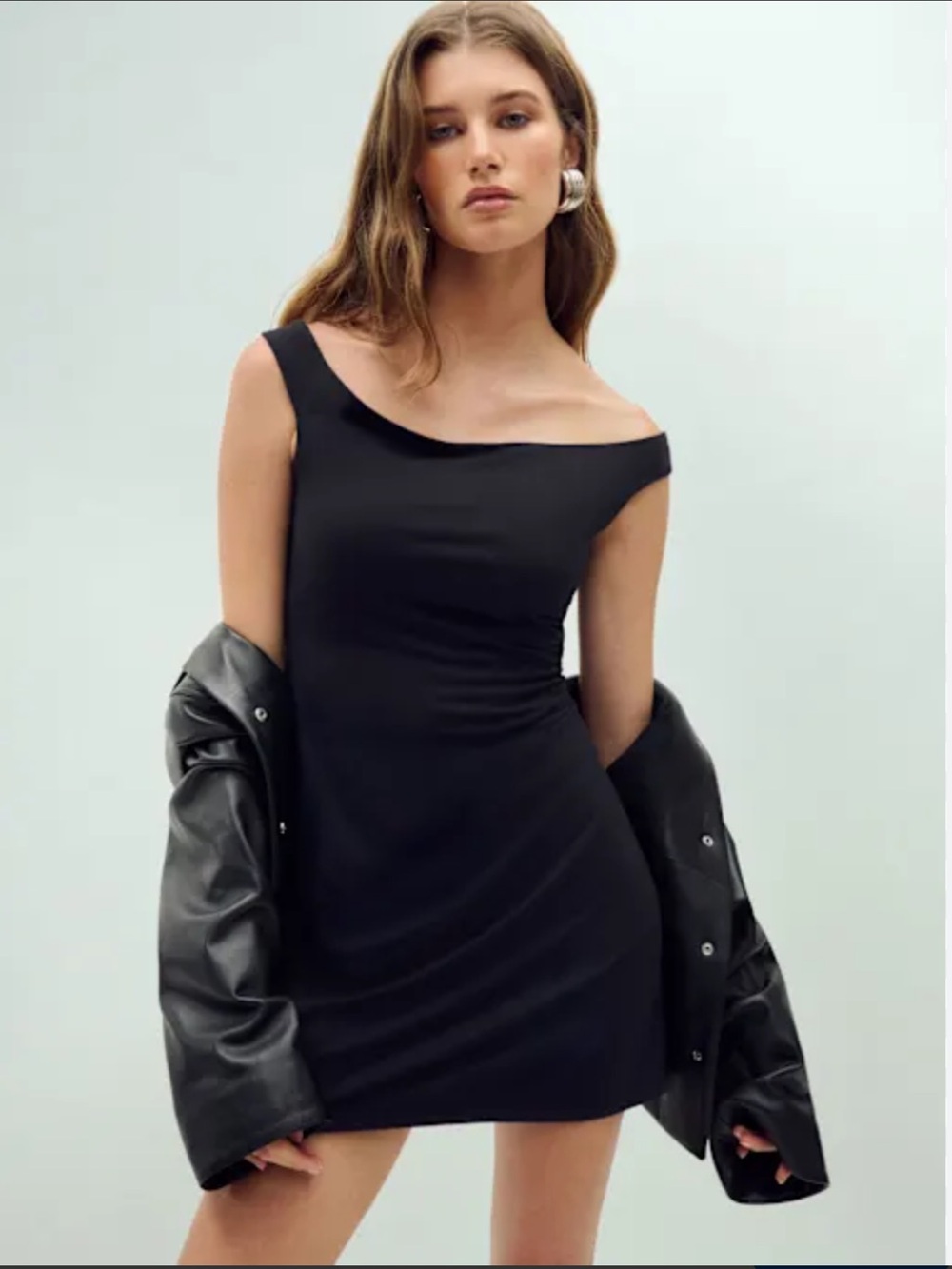NWT Reformation Lia Knit LBD Black Mini Dress - M